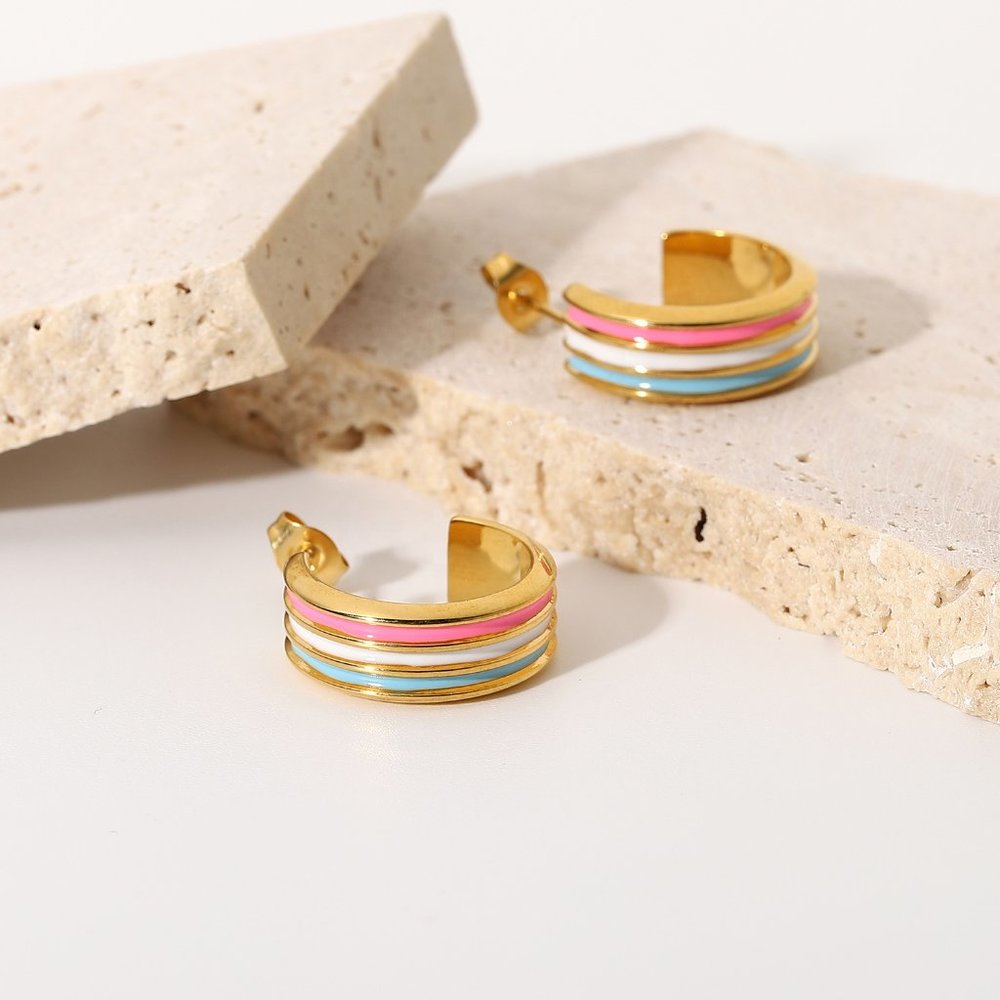 Ella Cotton Candy Hoops - Picture 4 of 8